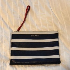 Cole Haan striped clutch wristlet